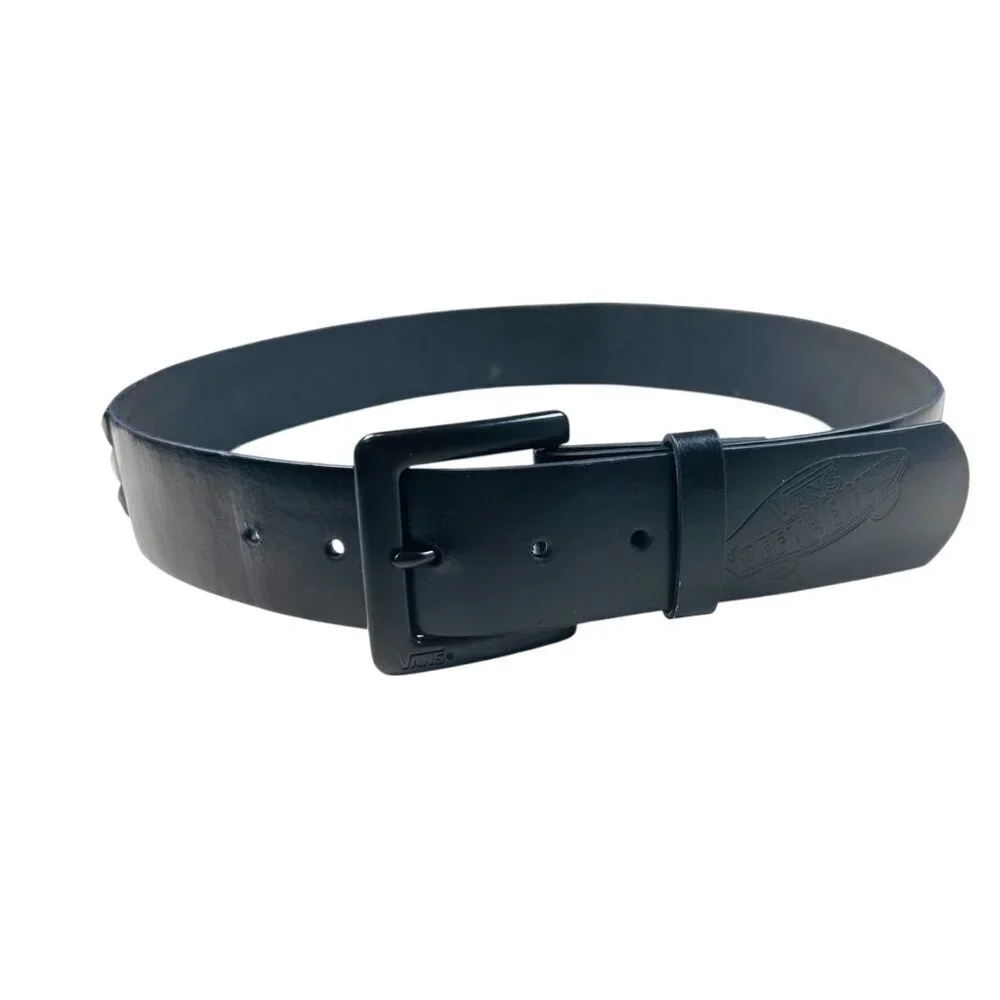 Vans Studded Leather Belt Checkered Skater Punk Streetwear